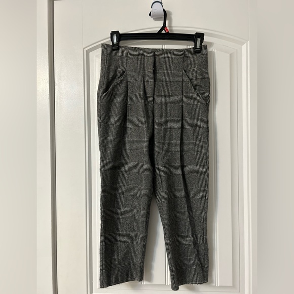 Wilfred Wool Checkered Pattern Crop Length Dress Pants - Picture 1 of 2
